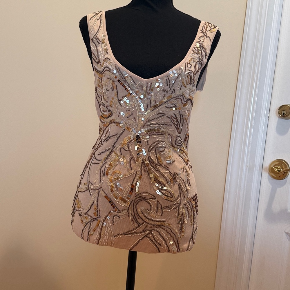 Pierri New York Beige Sequin Blouse